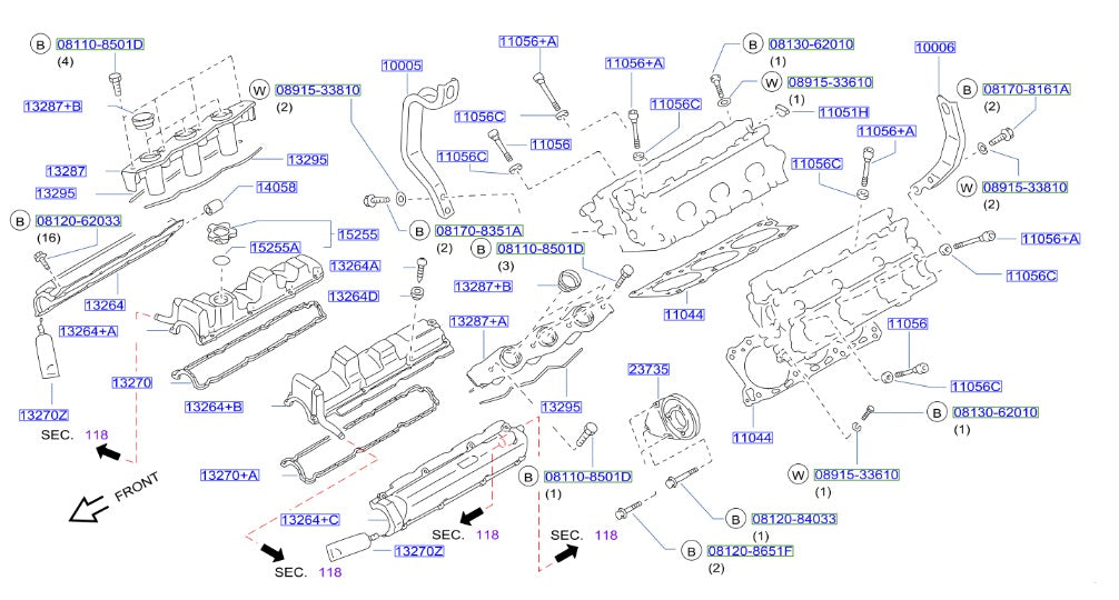 くらやえみ　Passing by Nissan Fairlady Z32 Valve Cover Gasket, Right (13270