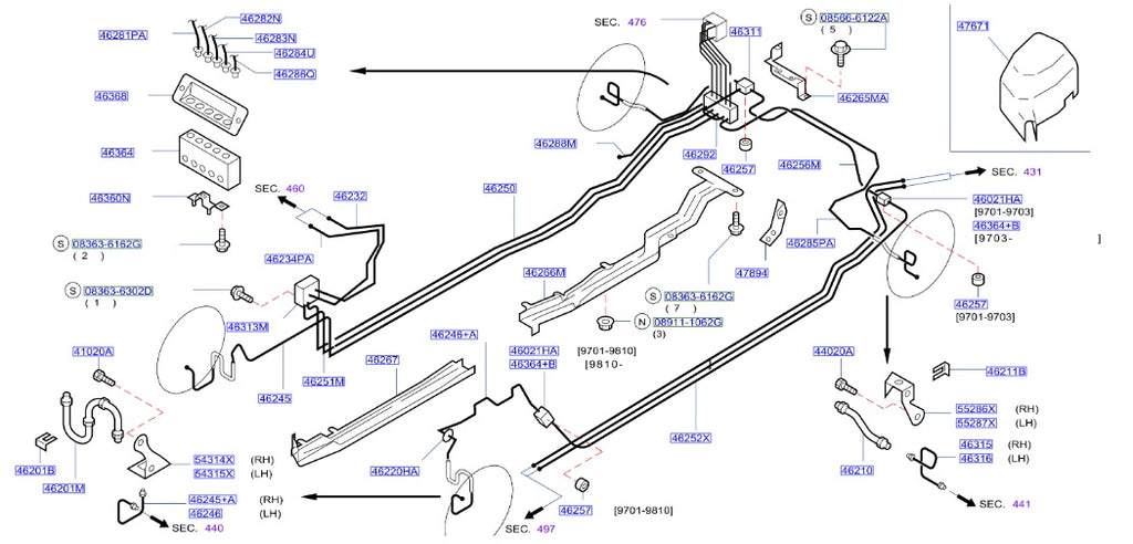 Nissan Fairlady Z32 Front Brake Caliper Fluid Line Tube