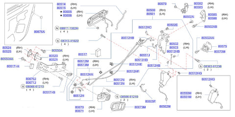 Nissan Fairlady Z32 Inside Door Handle Assembly, Right Charcoal Black (80670)