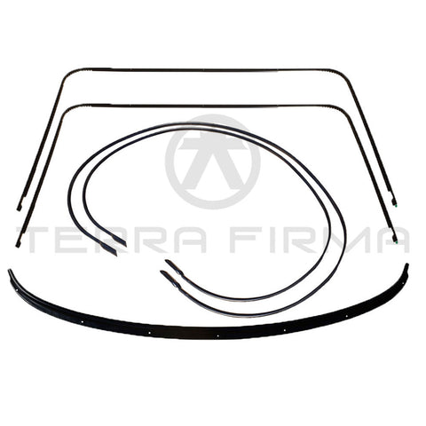 Nissan Skyline R33 Front & Rear Window Molding & Fastener Master Kit, 2-Door Models (With Lower Rear Window Molding)