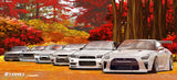 Tomei Mug White GTR Autumn Nagano Forest