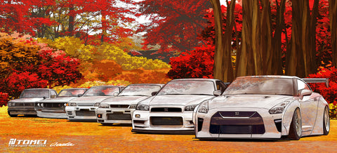 Tomei Mug White GTR Autumn Nagano Forest