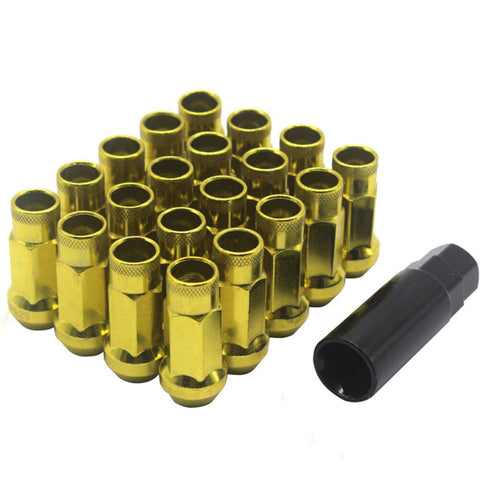 Wheel Mate Muteki SR48 Wheel Lug Nut Set Forged Steel 12 x 1.50 48mm Open End - Yellow Chrome