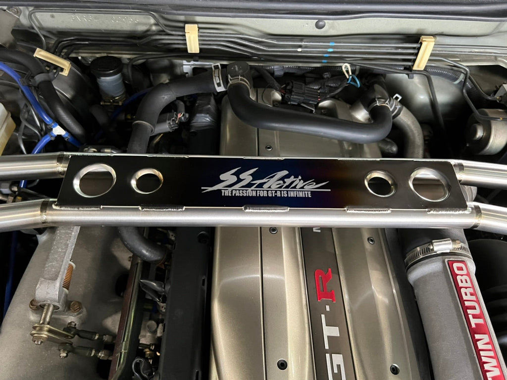 R33系GTR/スカイラインタワーバー Garage Active Titanium Front Strut Bar For Nissan Skyline R33 GTR