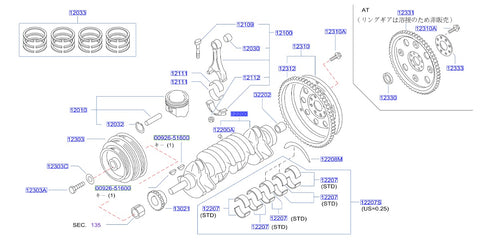 Nissan Silvia/180SX S13 S14 S15 Crankshaft Assembly SR20 (OEM)