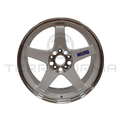 NISMO 40Th Anniversary LMGT4 Wheel 18×9.5J 12 White & Cutting Silver For Nissan Skyline R33 R34 GTR Old Logo (Each Wheel)