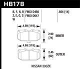 Hawk HPS Street Front Brake Pads For Nissan Skyline R32 GTR GTST w/Sumitomo Calipers R33 GTS25T R34 GTT HB178F.564