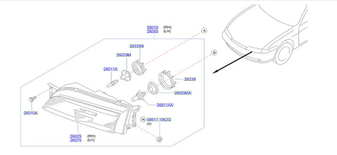 Nissan S14 240SX Headlight Assembly, Left  Kouki (USDM)
