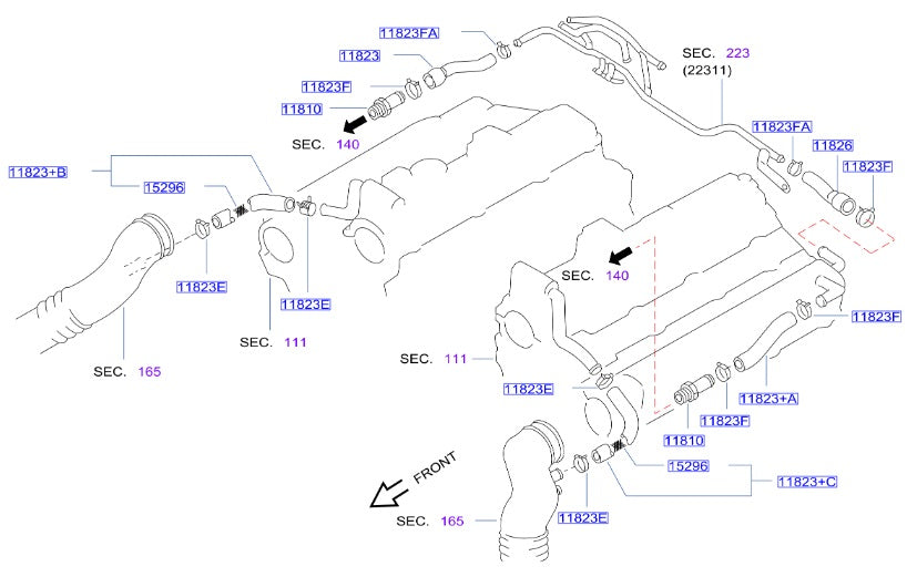 pimaページ Amazon.com: PCV Hose Blow By Hose 11823-9E000 For Nissan