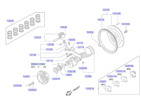 Nissan Fairlady Z32 Connecting Rod Bearing (Per Rod) Grade 2 (Twin Turbo) (12111)