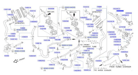 Nissan Fairlady Z32 Idle Air Hose Air Regulator to Balance Tube (14860NF)