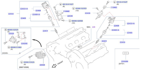 Nissan Fairlady Z32 Spark Plug Ignition Coil Pack (22433)