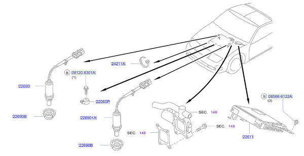 三鈴 Auto Oxygen Sensor 22690-AX000 for Nissan Cars - High