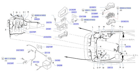 Nissan Fairlady Z32 Detonation Knock Sensor Harness (24078P)