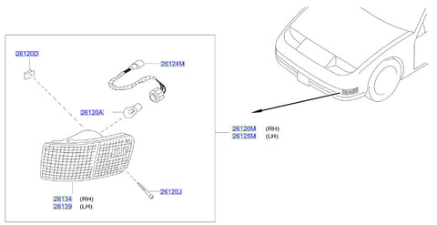 Nissan Fairlady Z32 Sidemarker Corner Combination Lamp Screw (26120J)
