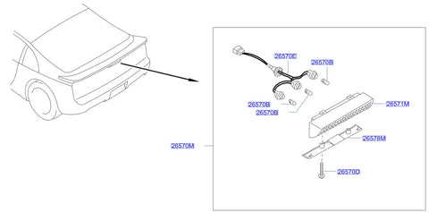 Nissan Fairlady Z32 Third Brake Light Stud Screw (26570D)