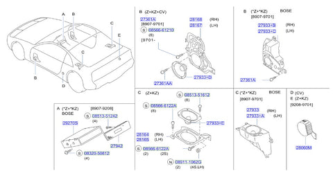 Nissan Fairlady Z32 Rear Speaker Bracket Left (28165)