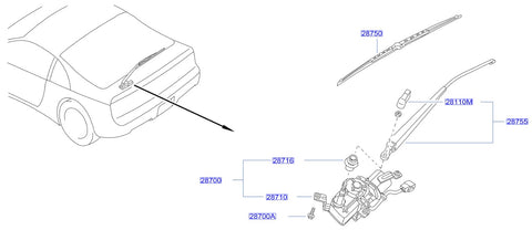 Nissan Fairlady Z32 Rear Wiper Assembly (28755)