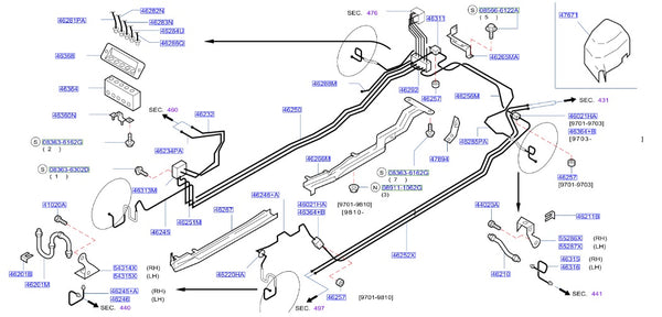Nissan Fairlady Z32 Front Brake Caliper Fluid Line Tube, Right