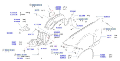 Nissan Fairlady Z32 Front Fender, Left (63101)