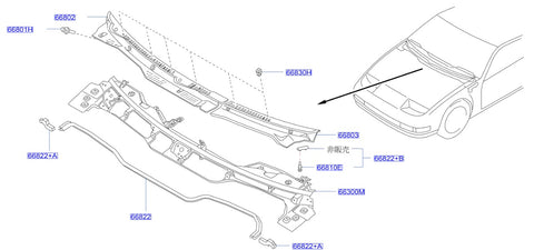 Nissan Fairlady Z32 Cowl Top Foam Hood Seal (66822+A)