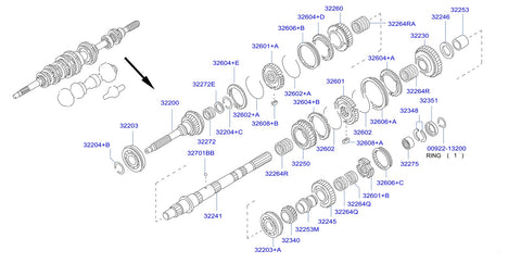 Nissan Fairlady Z32 Manual Transmission Main Shaft Needle Bearing 3rd (32264RA)