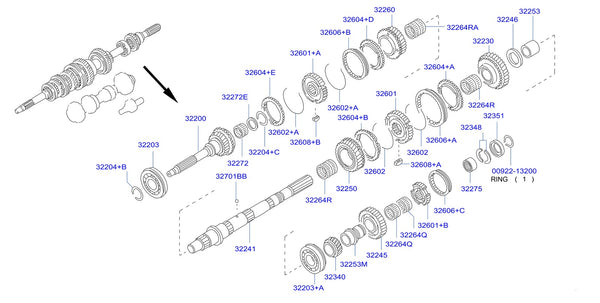 Nissan Fairlady/300ZX Z32 Manual Transmission Main Shaft Needle