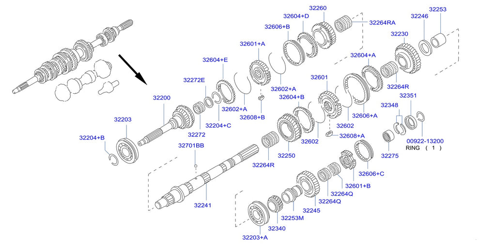 Nissan Fairlady Z32 Manual Transmission Pilot Bearing (Main) (32272