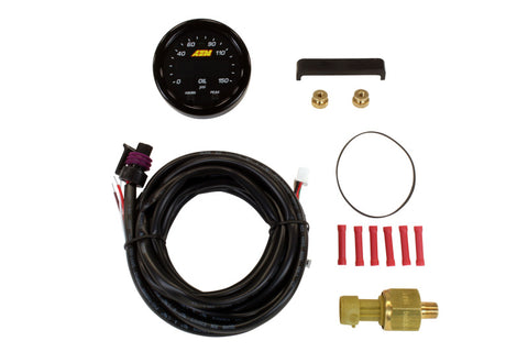 AEM X-Series Fluid Pressure Gauge Kit 0-150psi/0-10bar Black Bezel and Black Faceplate