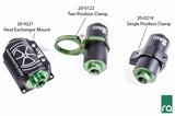 Radium Engineering 2-Piece Fuel Pump Clamp For Bosch 044 - Green W/ Logo 20-0122